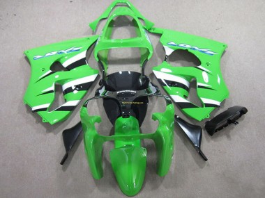 2000-2002 Green White Black Kawasaki ZX6R Motorcycle Fairing Kit Australia