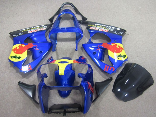 2000-2002 Blue Yellow Red Bull Kawasaki ZX6R Motorcycle Fairings Australia