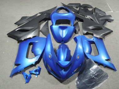 2005-2006 Blue Matte Black Kawasaki ZX6R Motorcycle Fairing Kits Australia