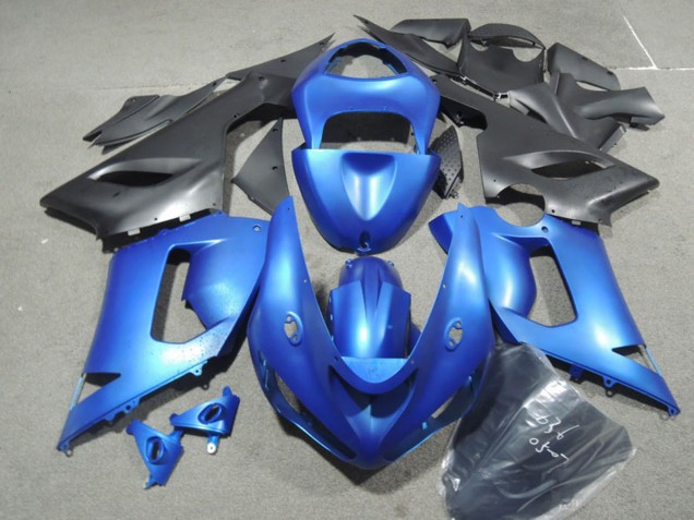 2005-2006 Blue Matte Black Kawasaki ZX6R Motorcycle Fairing Kits Australia
