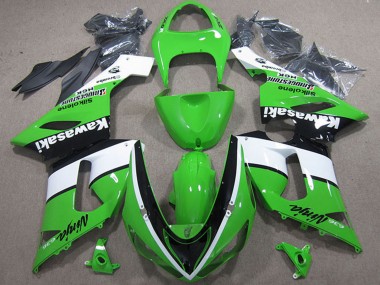 2005-2006 Green White Black Kawasaki ZX6R Motorcycle Fairings Australia
