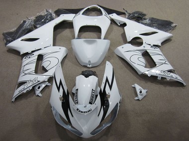 2005-2006 White Black Kawasaki ZX6R Motorcycle Fairing Kits Australia