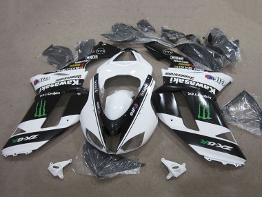 2007-2008 Black White Monster Kawasaki ZX6R Motorcycle Fairings Australia