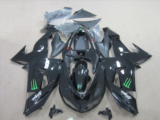 2007-2008 Black Ninja Green Monster Kawasaki ZX6R Motorcycle Fairings Australia