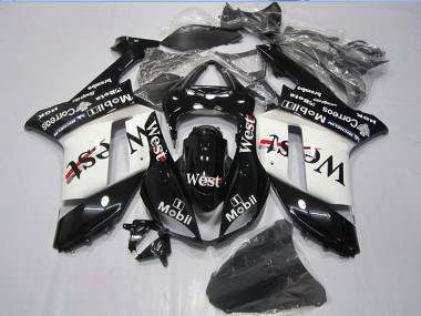 2007-2008 Black West Mobil Kawasaki ZX6R Motorcycle Fairings Australia