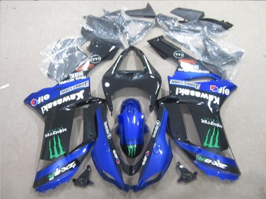 2007-2008 Black Blue Green Monster Kawasaki ZX6R Motorcycle Fairings Australia