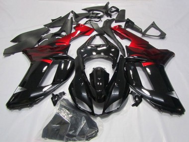 2007-2008 Black Red Kawasaki ZX6R Motorcycle Fairings Australia