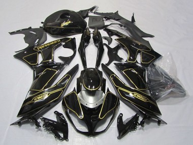 2009-2012 Glossy Black Silver Gold Kawasaki ZX6R Motorcycle Fairings Australia