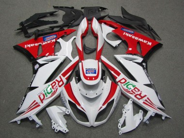 2009-2012 White Red Black Rapid Kawasaki ZX6R Motorcycle Fairings Australia