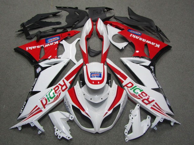 2009-2012 White Red Black Rapid Kawasaki ZX6R Motorcycle Fairings Australia