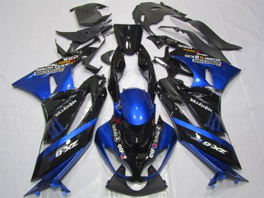 2009-2012 Blue Glossy Black Elf Touch4 Monster Bridgestone Kawasaki ZX6R Motorcycle Fairings Australia