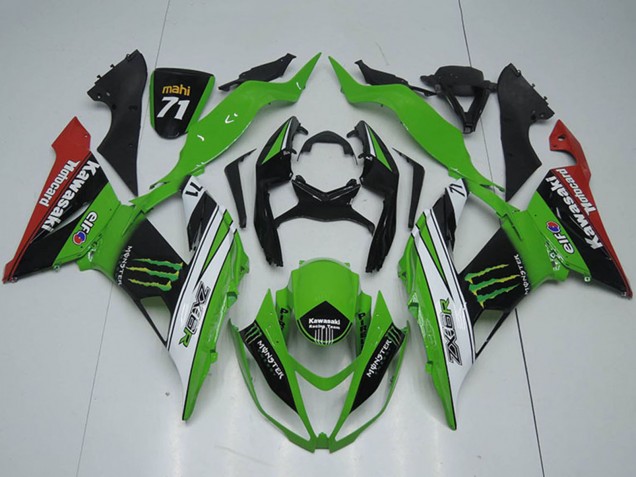 2013-2018 Green White Black Red Monster Kawasaki ZX6R Motorcycle Fairings Australia