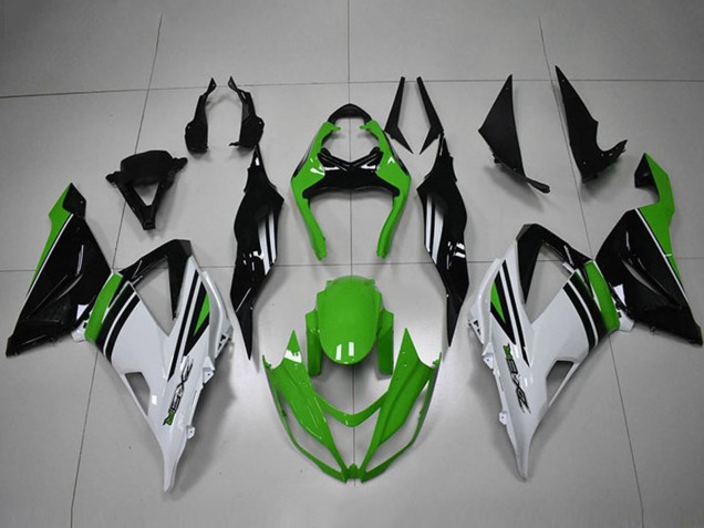 2013-2018 Green White Black Stripe Kawasaki ZX6R Motorcycle Fairings Australia