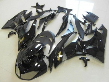2013-2018 Glossy Black Gold Ninja Kawasaki ZX6R Motorcycle Fairings Australia