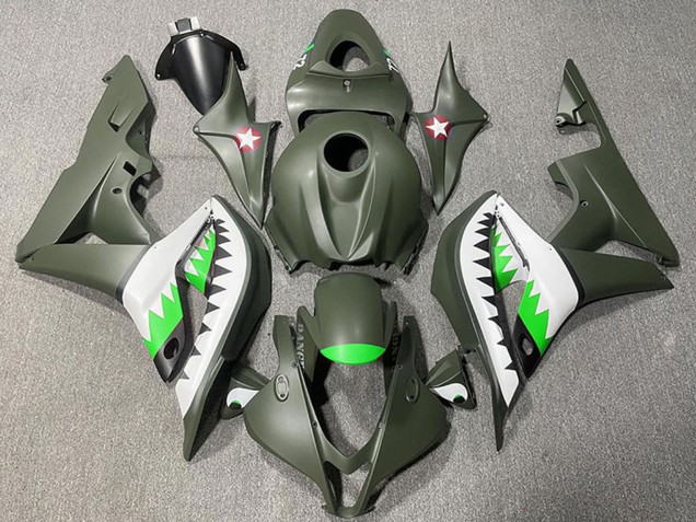 2007-2008 Army Green White Green Shark Honda CBR600RR Motorcycle Fairings Australia