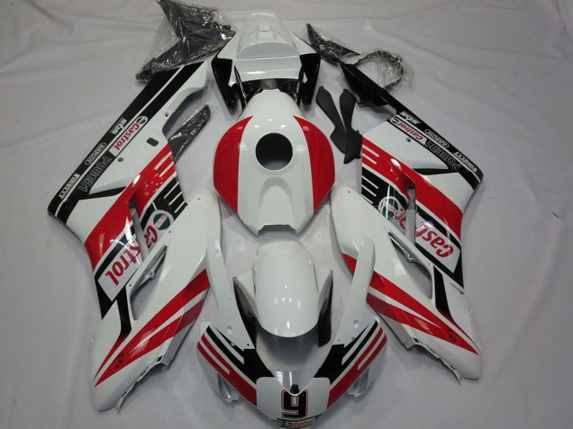 2004-2005 White Red Glossy Black Castrol 9 Honda CBR1000RR Motorcycle Fairings Australia