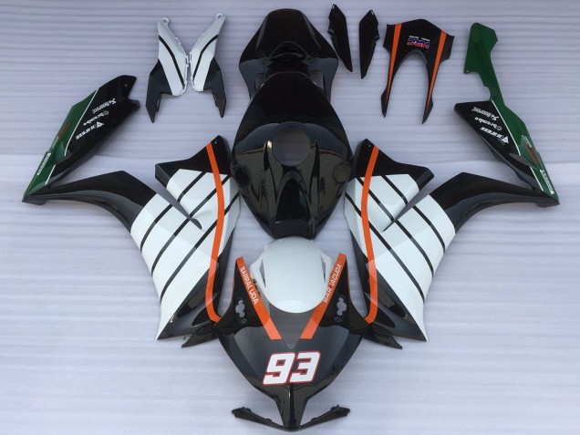 2012-2016 White Orange Glossy Black Baracuda 93 Honda CBR1000RR Motorcycle Fairings Australia