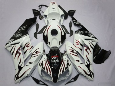 2004-2005 White Glossy Black Red Flame Honda CBR1000RR Motorcycle Fairings Australia