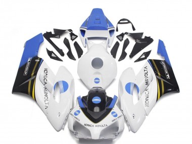 2004-2005 White Light Blue Glossy Black Konica Minolta Honda CBR1000RR Motorcycle Fairings Australia