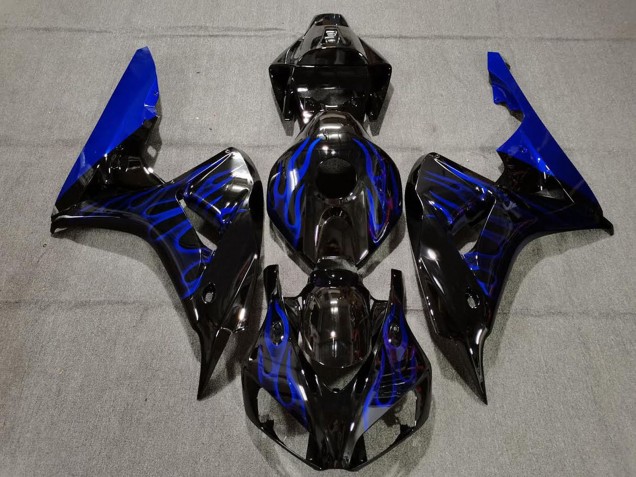 2006-2007 Glossy Black Blue Flame Honda CBR1000RR Motorcycle Fairing Australia