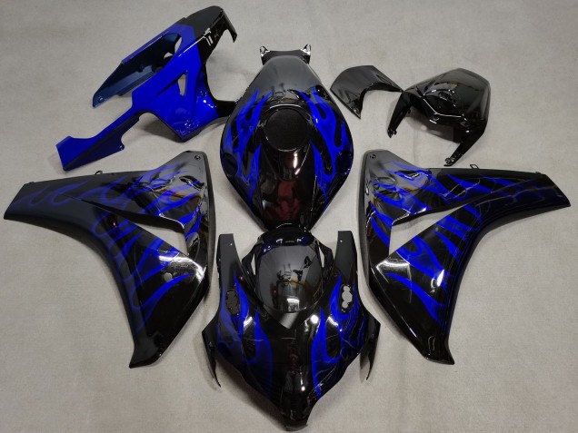 2008-2011 Glossy Black Blue Flame Honda CBR1000RR Motorcycle Fairings Australia