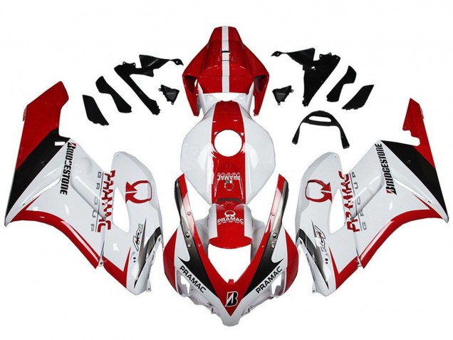 2004-2005 White Red Glossy Black Pramac Bridgestone Honda CBR1000RR Motorcycle Fairings Australia