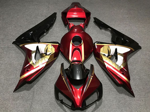 2006-2007 Red White Gold Glossy Black Honda CBR1000RR Motorcycle Fairings Australia