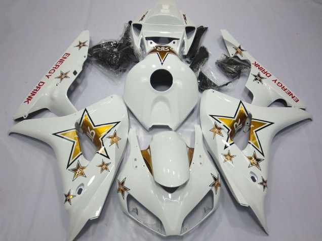 2006-2007 White Gold Star Energy Drink Honda CBR1000RR Motorcycle Fairings Australia