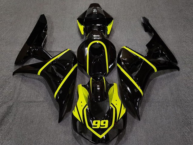2006-2007 Glossy Black High Viz Yellow 99 Honda CBR1000RR Motorcycle Fairing Australia