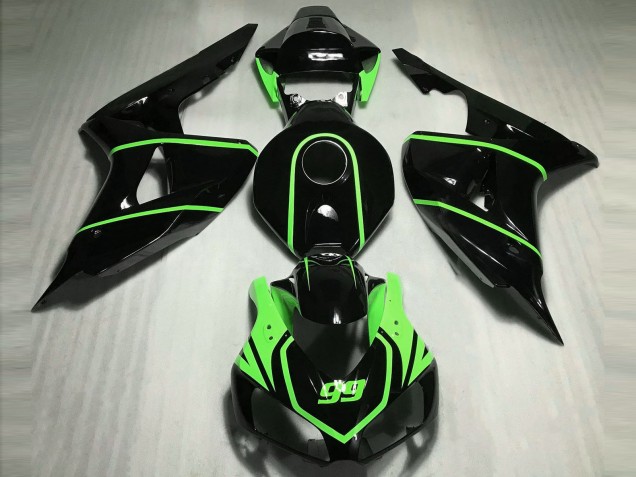 2006-2007 Glossy Black High Viz Green Honda CBR1000RR Motorcycle Fairings Australia
