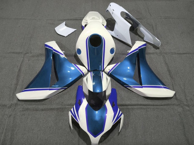 2008-2011 White Glossy Pearl Blue Honda CBR1000RR Motorcycle Fairings Australia