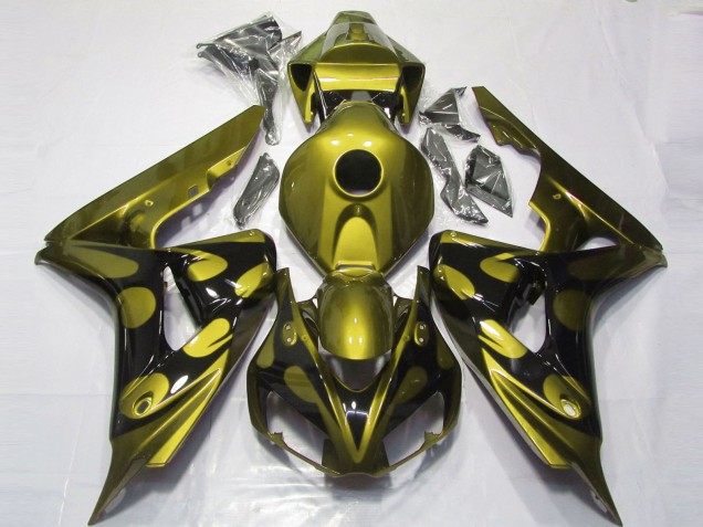 2006-2007 Glossy Yellow Glossy Black Flame Honda CBR1000RR Motorcycle Fairings Australia