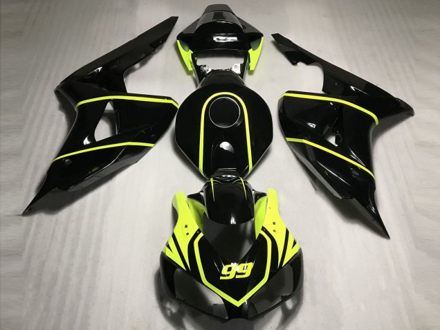 2006-2007 Glossy Black High Viz Yellow 99 Honda CBR1000RR Motorcycle Fairings Australia