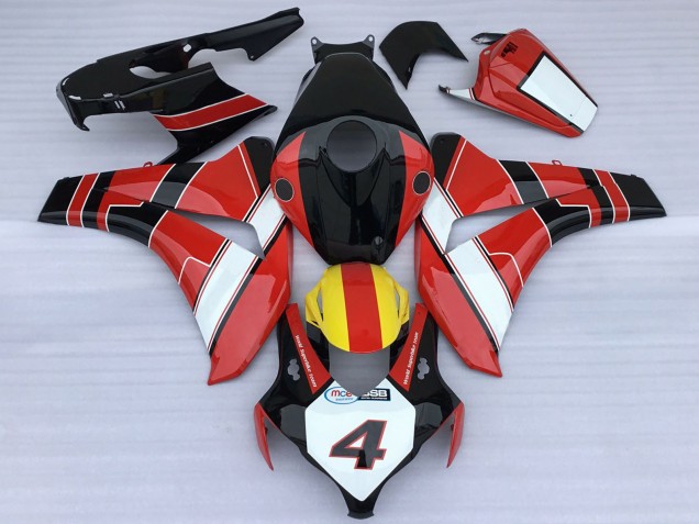 2008-2011 Red White Yellow Glossy Black Racing Style Honda CBR1000RR Motorcycle Fairings Australia