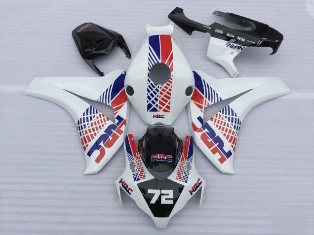 2008-2011 White Blue Red HRC 72 Honda CBR1000RR Motorcycle Fairings Australia