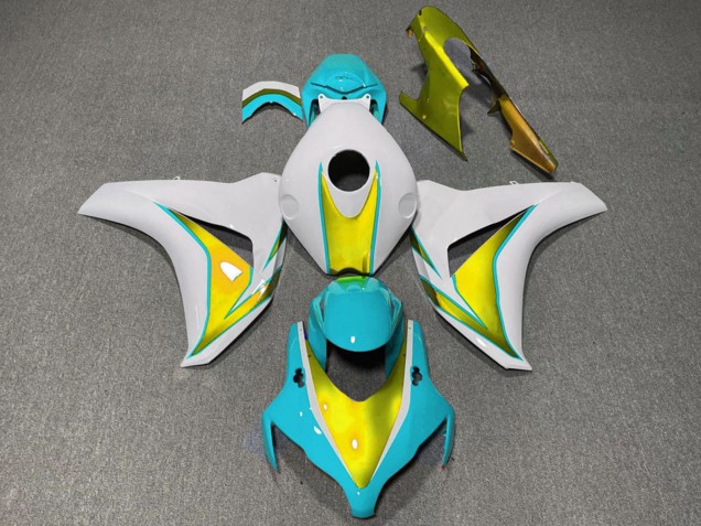 2008-2011 White Light Blue Gold Honda CBR1000RR Motorcycle Fairings Australia