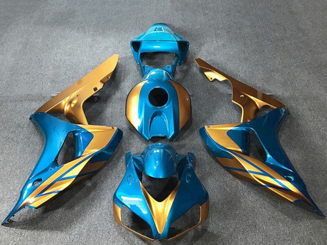 2006-2007 Light Blue Gold Honda CBR1000RR Motorcycle Fairings Australia