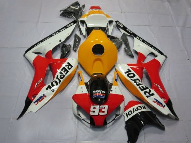 2006-2007 Orange White Red Glossy Black Repsol HRC 93 Honda CBR1000RR Motorcycle Fairings Australia