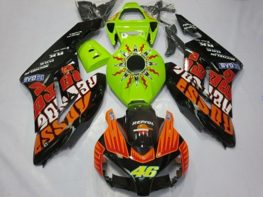 2004-2005 Lime Green Orange Glossy Black Rossi 46 Honda CBR1000RR Motorcycle Fairings Australia