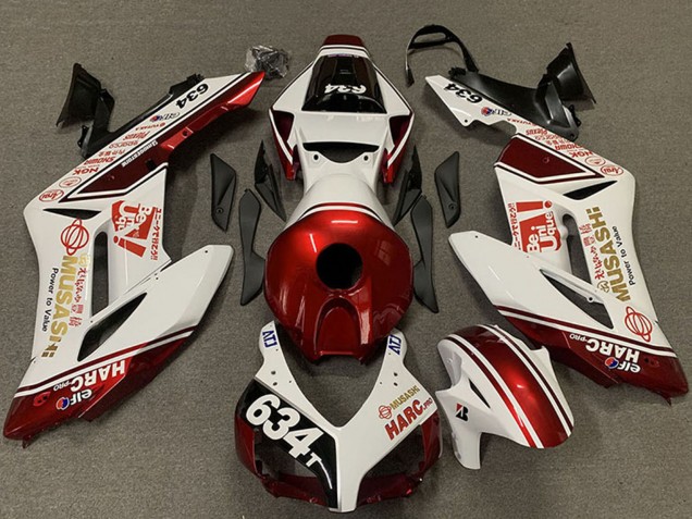 2004-2005 White Red Musashi 634 Honda CBR1000RR Motorcycle Fairings Australia