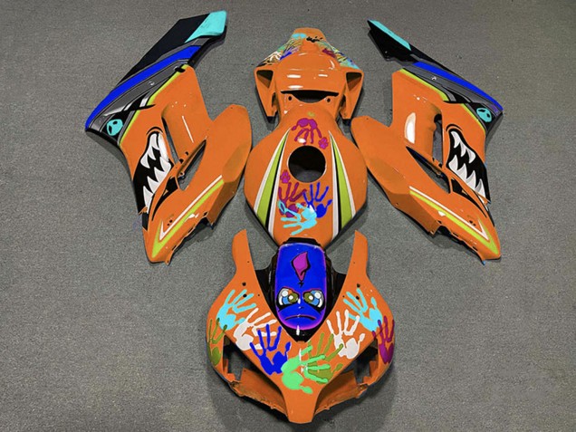 2004-2005 Orange Blue Black Shark Honda CBR1000RR Motorcycle Fairings Australia