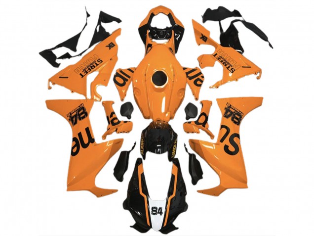 2017-2023 Orange Glossy Black Street Flava Honda CBR1000RR Motorcycle Fairings Australia