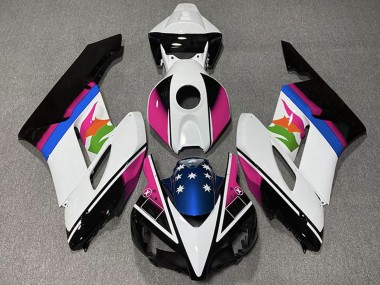 2004-2005 White Pink Blue Glossy Black Star Honda CBR1000RR Motorcycle Fairings Australia