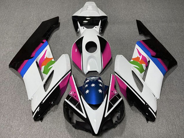 2004-2005 White Pink Blue Glossy Black Star Honda CBR1000RR Motorcycle Fairings Australia