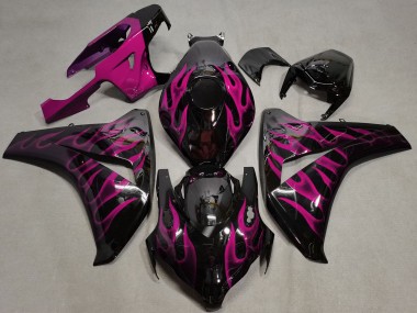 2008-2011 Glossy Black Pink Flame Honda CBR1000RR Motorcycle Fairings Australia