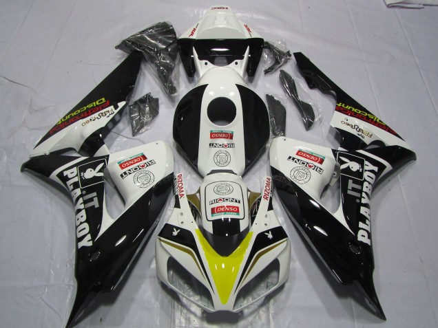 2006-2007 White Yellow Red Glossy Black Denso PlayBoy Honda CBR1000RR Motorcycle Fairings Australia