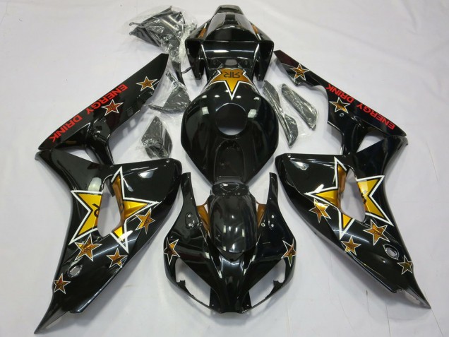 2006-2007 Glossy Black Star Energy Drink Honda CBR1000RR Motorcycle Fairings Australia
