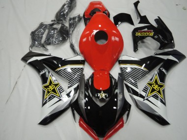2008-2011 White Red Glossy Black RockStar Style Honda CBR1000RR Motorcycle Fairings Australia