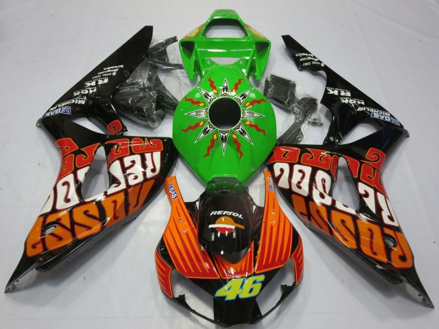 2006-2007 Green Orange Glossy Black Rossi 46 Honda CBR1000RR Motorcycle Fairings Australia