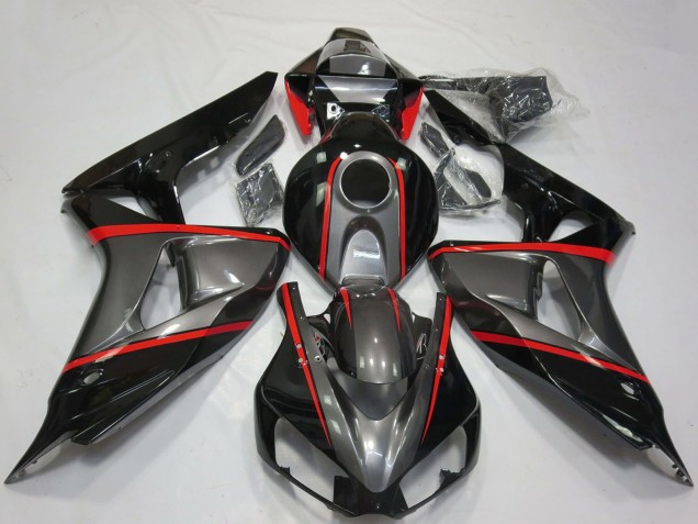 2006-2007 Grey Glossy Black Red Stripe Honda CBR1000RR Motorcycle Fairings Australia